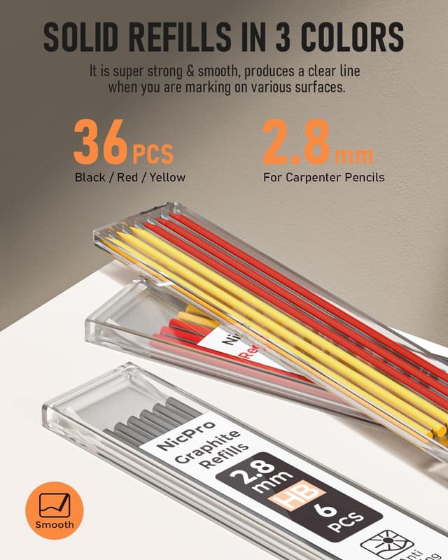 Thumbnail 3 de Nicpro Matita carpentiere 36 ricariche ✏