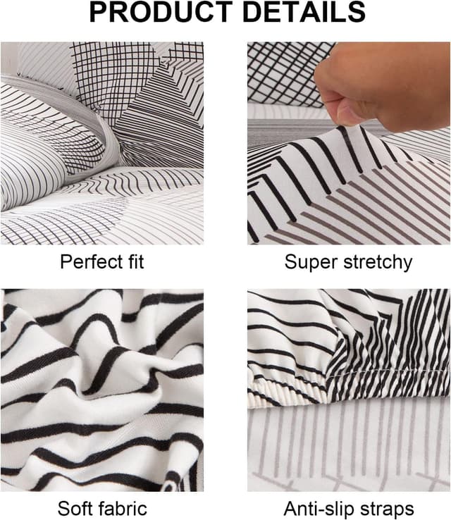 Detalle de Jaotto Copridivano 2 Posti Elasticizzato con Braccioli – tessuto super morbido antiscivolo e antimacchia