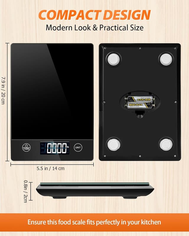 Detalle de Letron Küchenwaage 10 kg digitale Waage