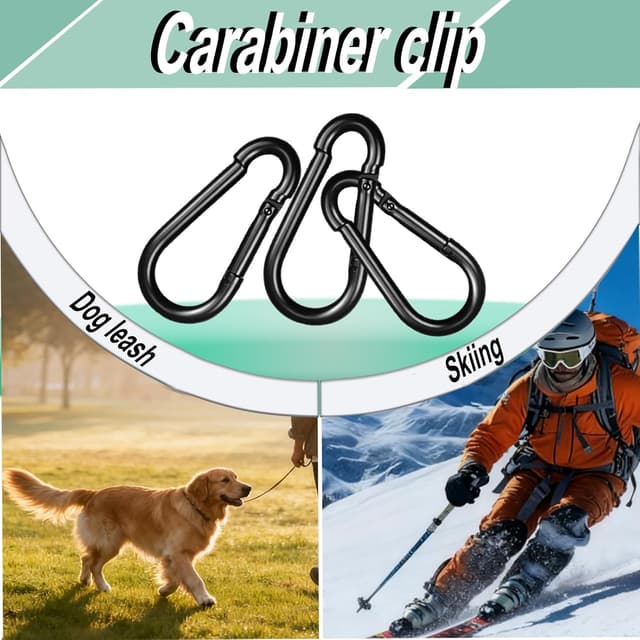 Thumbnail 6 de High-PQ Heavy Duty Galvanized Steel Carabiner 12-Pack