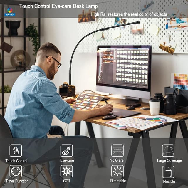 Detalle 2 de EYOCEAN Schreibtischlampe LED 12W mit Fernbedienung