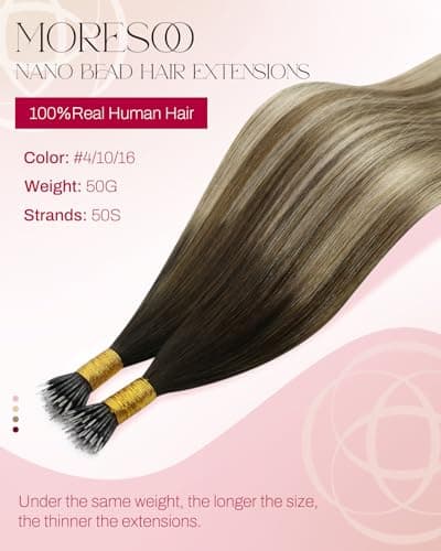 Detalle 2 de Moresoo Nano Ring Extensions 50 mèche ⚙