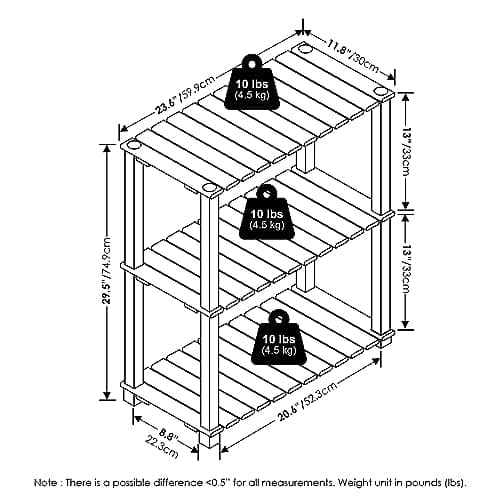 Detalle de Furinno Pangkor estantería para plantas 59,9×74,9×30 cm