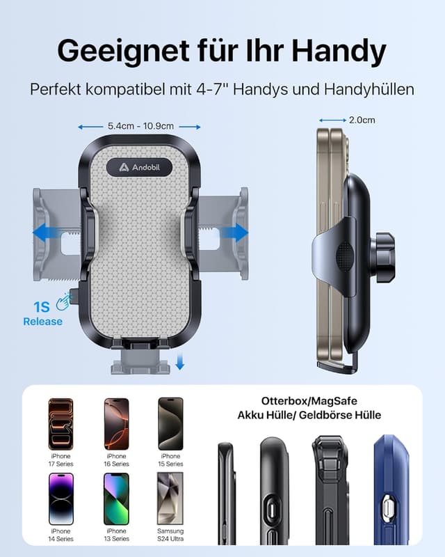 Thumbnail 5 de andobil Handyhalterung Auto Lüftung 360° Drehbar