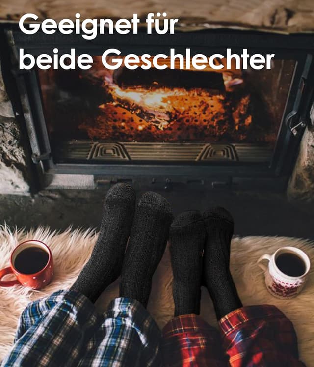 Detalle 2 de FORVEVO Alpaka Socken 4 Paar Wollsocken