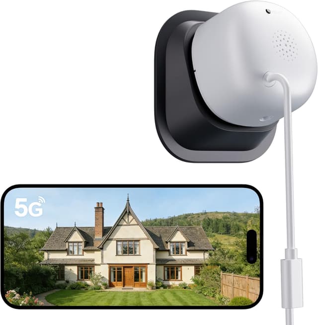 Detalle de FAMVIVA 2K No-Drill Window Security Camera with 18° Tilt Mount, Dual-Band WiFi & AI Human Detection