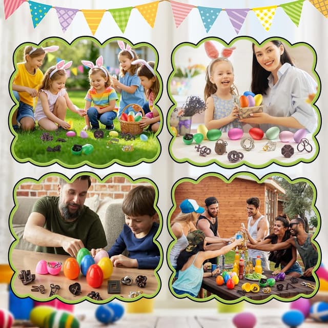 Detalle de 36 Pack Easter Eggs Filled with Brain Teaser Puzzles (Easter Basket Stuffers) — 36-Piece Puzzle Gift Set