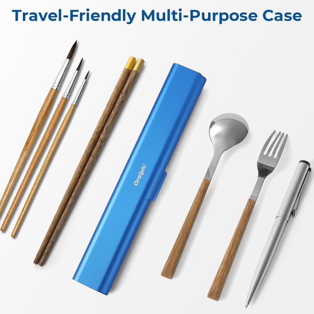 Detalle de Oralphi aluminium toothbrush travel case (blue) – portable manual toothbrush holder