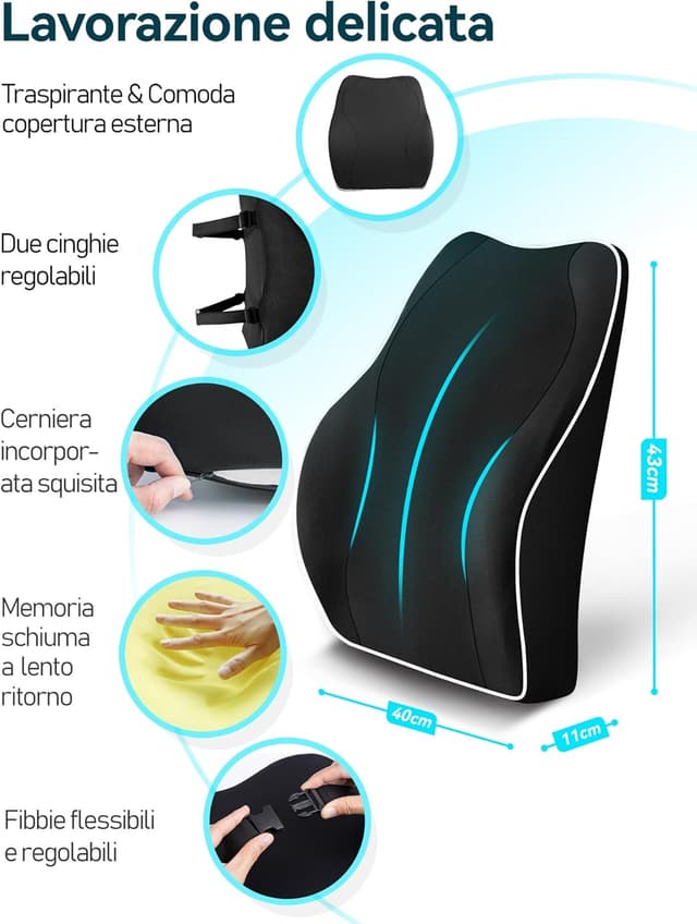 Thumbnail 4 de Travel Ease Cuscino Lombare 43x40x11 cm 🛋