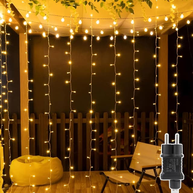Detalle de LED Lichtervorhang 3 x 2 m mit 200 LEDs