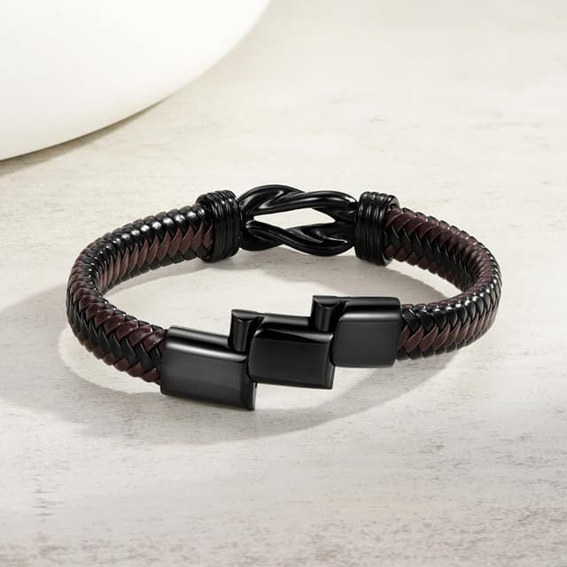 Thumbnail 6 de Leather bracelet with magnetic clasp 9.5in