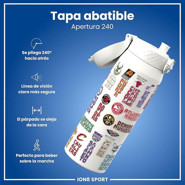 Detalle 2 de ion8 NBA Logos Bordados Botella térmica 750 ml 🥤