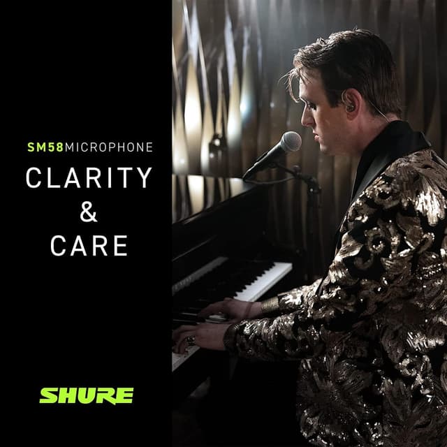 Detalle 1 de Shure SM58-LC Dynamic Vocal Microphone (Cardioid XLR) for Singing, Live Performance, Studio, Podcast & Broadcast, Black