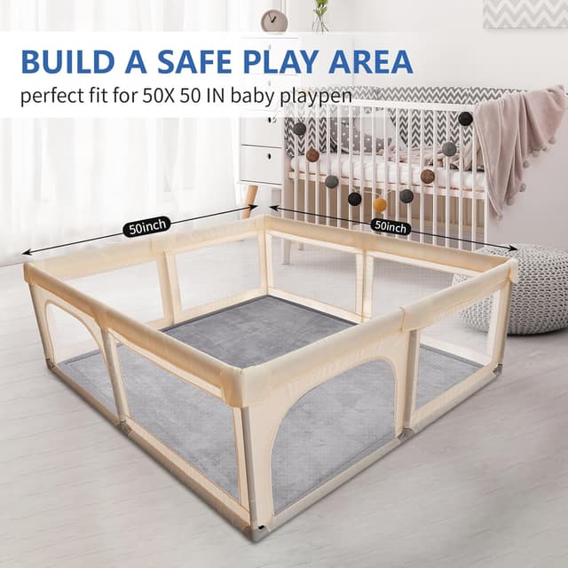 Thumbnail 4 de Huloo Sleep Ultra Soft Baby Play Mat 1.3" 🎲