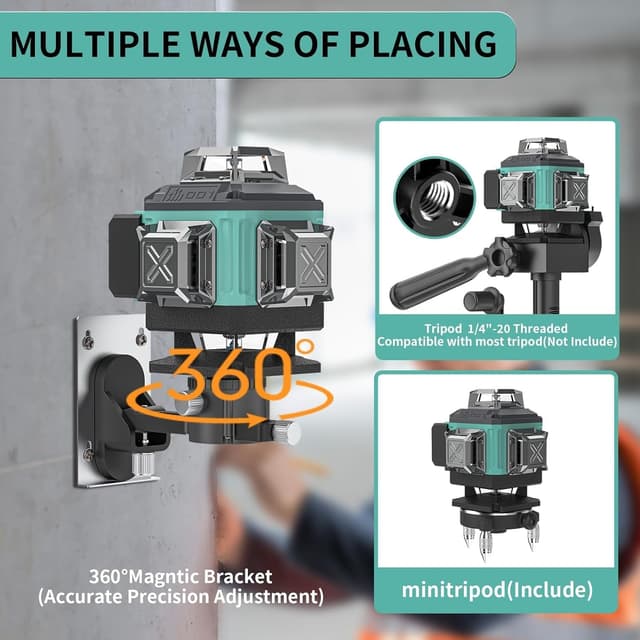 Detalle de Nivel Laser Autonivelante 360 Grados 16 Líneas