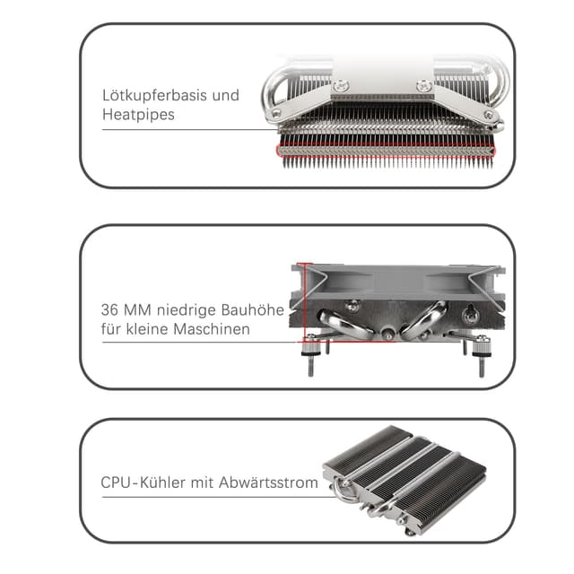 Thumbnail 4 de TR-Thermalright AXP90 X36 CPU-Kühler (Low Profile, 4 Heatpipes, 92 mm) für AM4/AM5 & Intel LGA 1851/1700