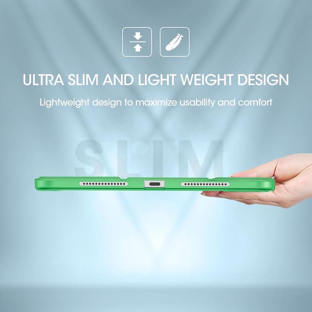 Detalle de ProCase Hülle für 11" iPad Pro (M5/M4) 2025/2024 – leichtes Smart Case mit Tri-Fold und Transparenz (Leichtgrün)