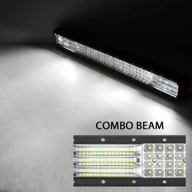 Detalle de SKYWORLD 20 inch 510W LED Light Bar Kit with 2×4 inch 18W Flood Pods and 12V Wiring Harness (Off-road Driving/Fog Lights)