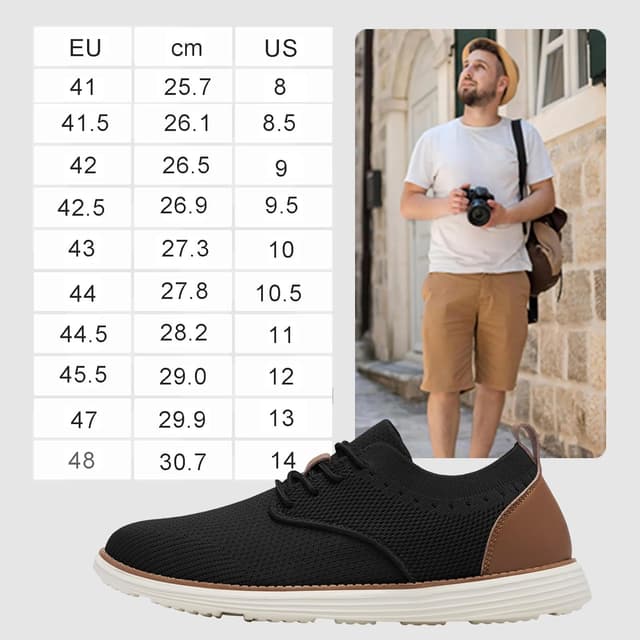 Thumbnail 6 de SHULOOK Herren atmungsaktive gestrickte Sneaker-Schuhe mit Schnürung (Memory-Foam-Einlegesohle)