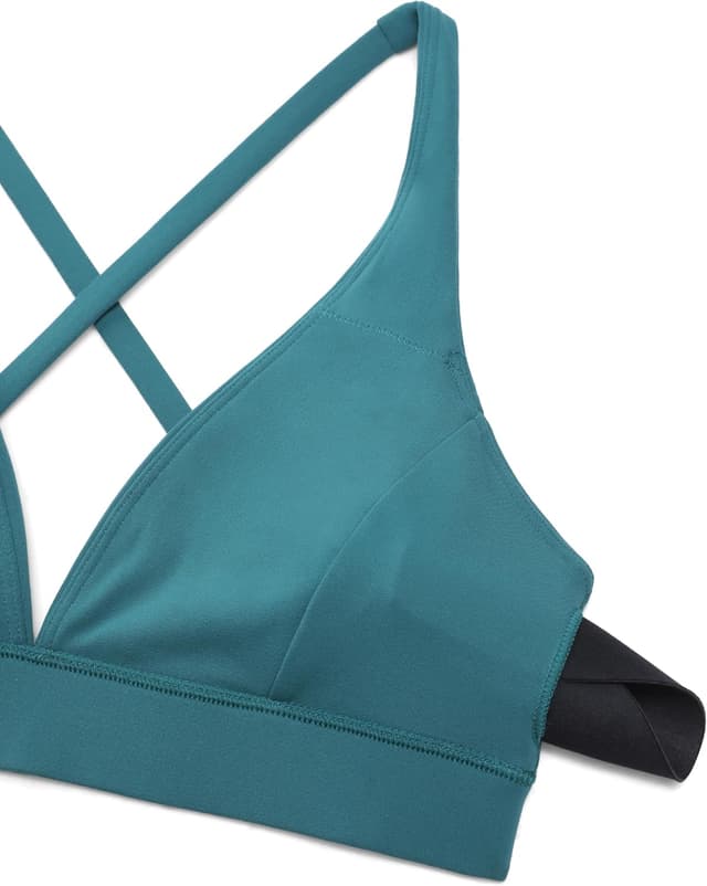 Detalle de CRZ YOGA Butterluxe reggiseno sport a V profondo criss-croce imbottito con cuscinetti rimovibili