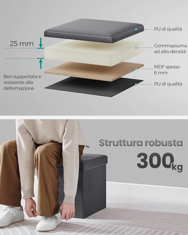 Thumbnail 4 de SONGMICS Puof Contenitore 38 cm 43L