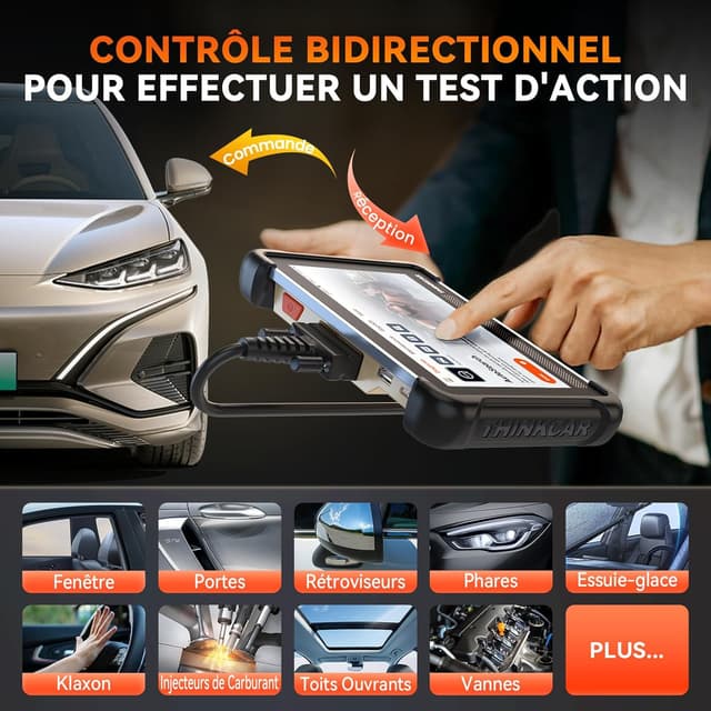 Detalle de THINKCAR ThinkScan 672 : valise diagnostic auto OBD2 bi-directionnel avec réinitialisations