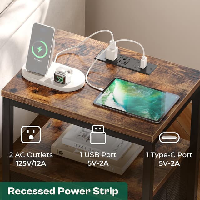 Detalle de Huuger Nightstand with Charging Station
