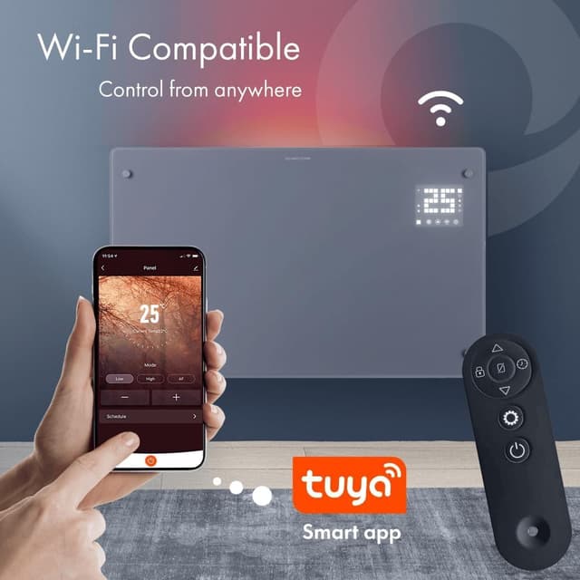 Thumbnail 3 de Devola 2500W Electric Glass Panel Heater