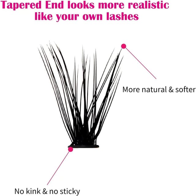 Detalle de FADLASH DIY 40 extensions de cils en cluster root, volume russe, noir 0,07 C (8–16 mm) — mixte 10 lignes/20 pcs