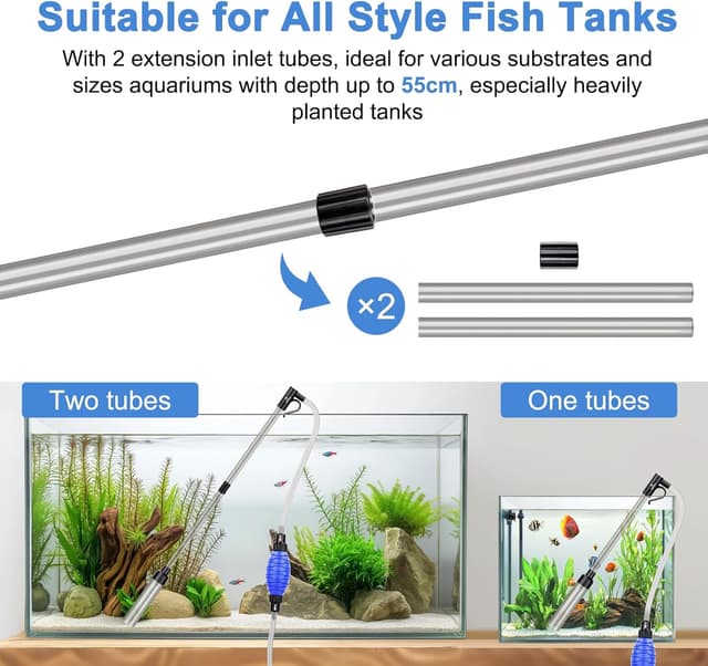 Detalle de fishkeeper Aquarium-Reiniger & Kiesreiniger-Set mit einstellbarem Wasserdurchfluss (klein)
