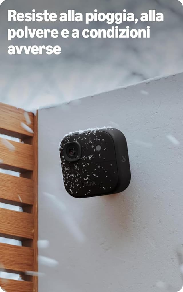 Detalle 2 de Blink Videocamera esterna 2K+ (ultimo modello) + videocitofono supplementare Blink, sistema da 4 videocamere, nero