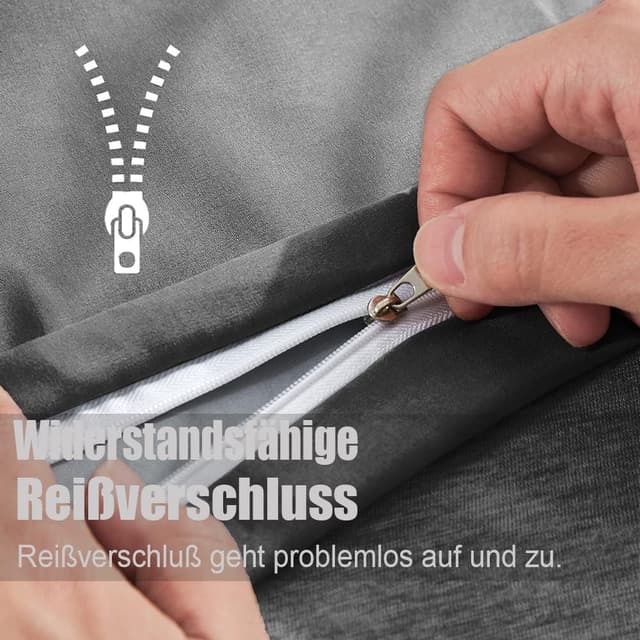 Detalle de Soifox Kissenbezug 40x40 im 2er-Set (Kopfkissenbezug) – Anthrazit, 100% Mikrofaser, bügelfrei mit Reißverschluss