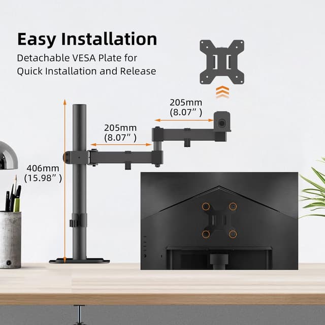 Thumbnail 4 de Single Monitor Arm Desk Mount 10kg