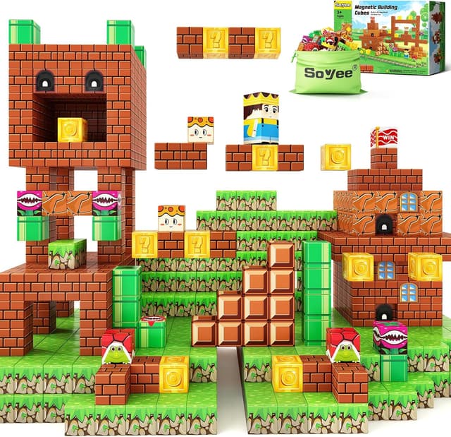 Detalle 2 de Soyee Magnetic Blocks Build Mine Magnet World set (magnetic building toys for ages 5–7)