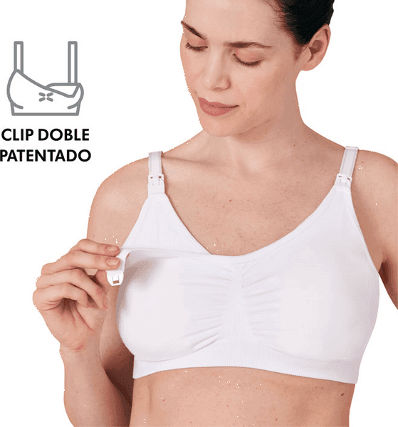 Detalle 2 de Medela Sujetador de Lactancia y Extracción 3 en 1 Blanco L
