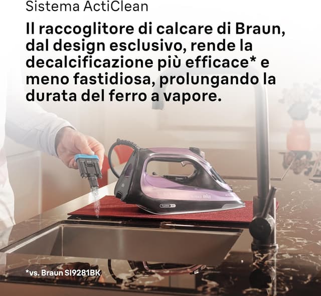 Thumbnail 6 de Braun Texstyle9 SI9661VI ferro da stiro a vapore con iCare e Freeglide 3D, 250 g/min e assistenza 5 anni