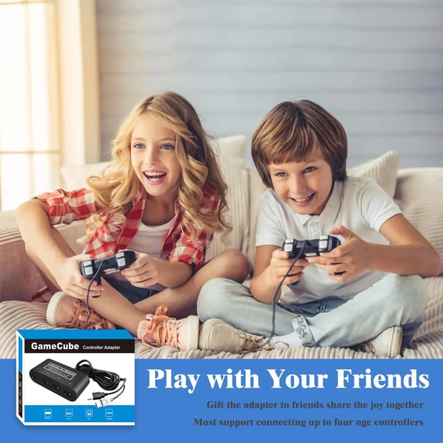 Detalle 2 de GameCube Controller Adapter for Nintendo Switch, Wii U, PC (Turbo & Vibration) — 180cm USB Cable