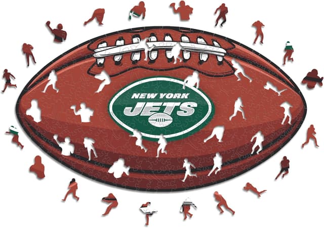 Detalle de Iconic Puzzles New York Jets – puzzle en bois sous licence NFL, logo, taille S (150 pièces)