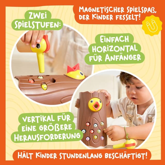 Detalle de Nene Toys Kleiner Specht Magnetspielzeug 2 Jahre