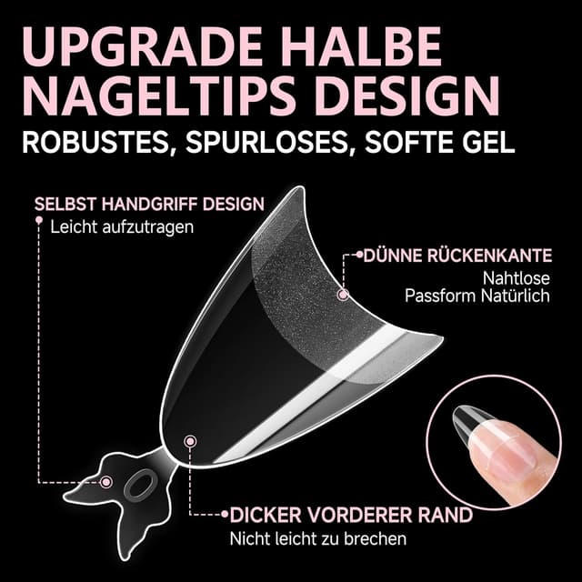 Detalle 2 de UNA GELLA Tips für Gelnägel 216er Set 💅