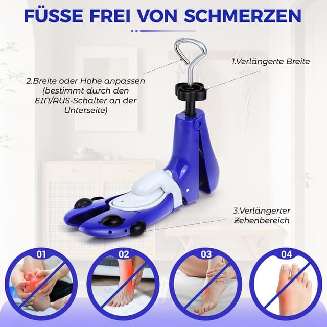 Detalle de MoeQuliee Schuhspanner Herren Damen – 3-Wege verstellbarer Schuhdehner für Länge, Breite & Höhe