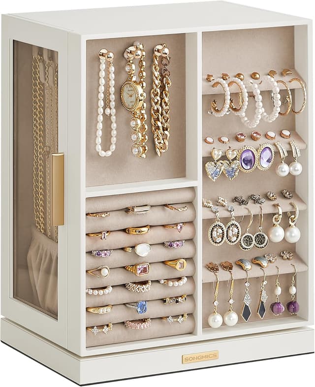 Detalle de SONGMICS GISELLA Schmuckkästchen 360° Drehbar