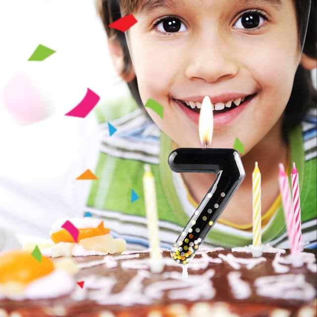 Detalle de Hongplus Black Gold Confetti Number 10 Birthday Candle (Cake Topper)