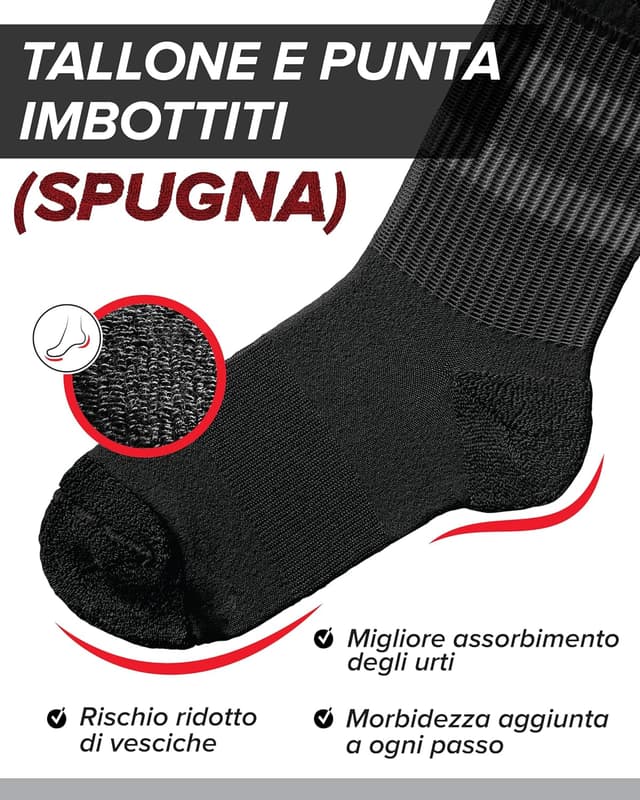 Detalle 2 de vitsocks Calzettoni sportivi in bambù antiodore con spugna (3 paia) 35-38