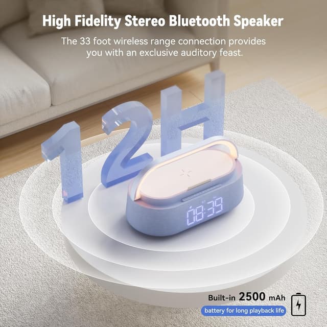 Detalle de Bluetooth speaker with wireless charging 15W