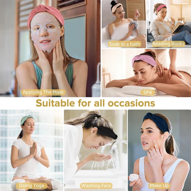 Detalle 2 de DiyJibb Stirnbänder Turban Knot 6er Set