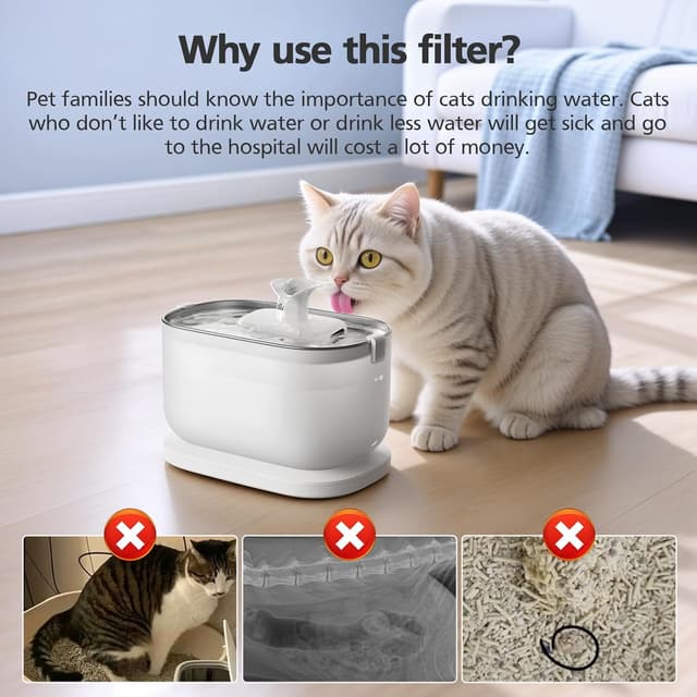 Detalle de Cat water fountain filter 16 pack