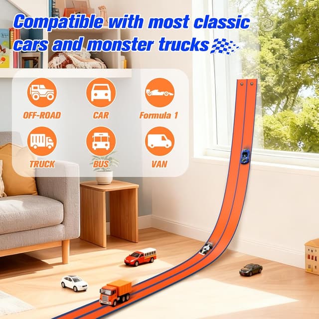 Thumbnail 5 de ACELIFE Flexible Autorennbahn 4,5 m mit 6 Autos