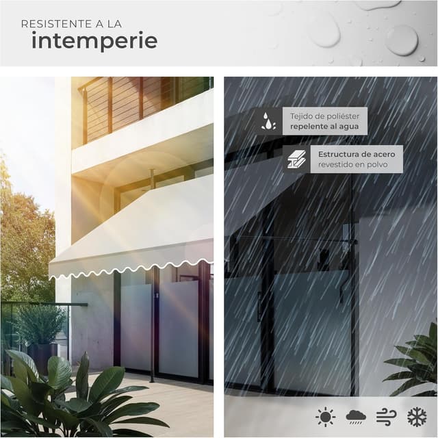 Thumbnail 3 de tectake® Toldo Terraza Manual 300cm, Resistente a UV y Agua ☀