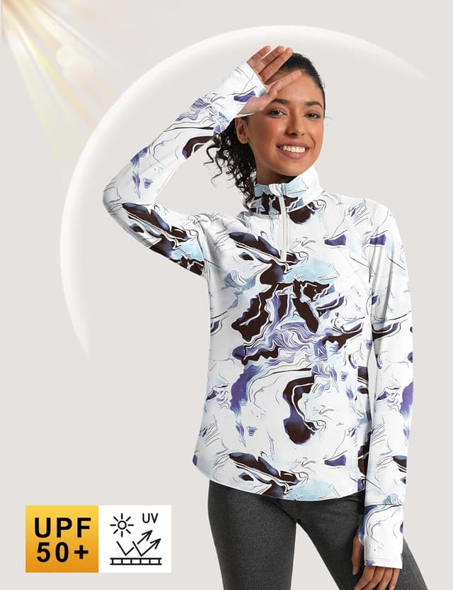 Detalle de IECCP Women’s Long Sleeve Golf Shirt (1/4 Zip) with UPF 50+ Sun Protection